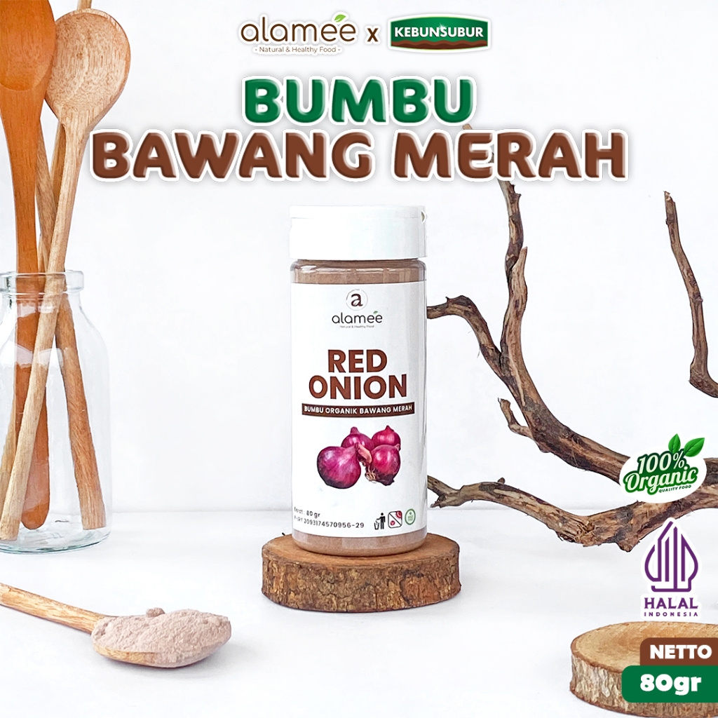 

ALAMEE Bawang Merah Bubuk Murni Red Onion Bumbu Dapur Organik Masak Seasoning Tabur kebunsubur