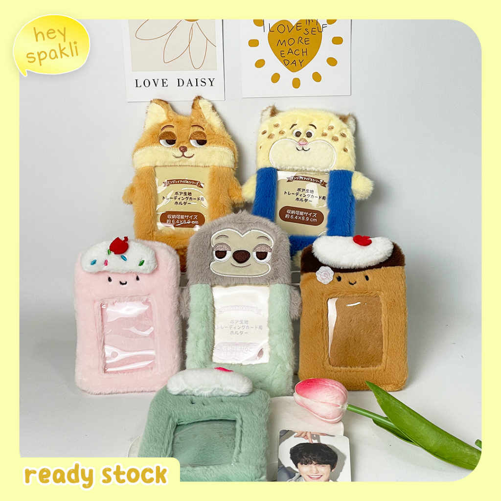 

card holder / pemegang kartu - zootopia & other tempat kartu dan foto multifungsi berbahan bulu