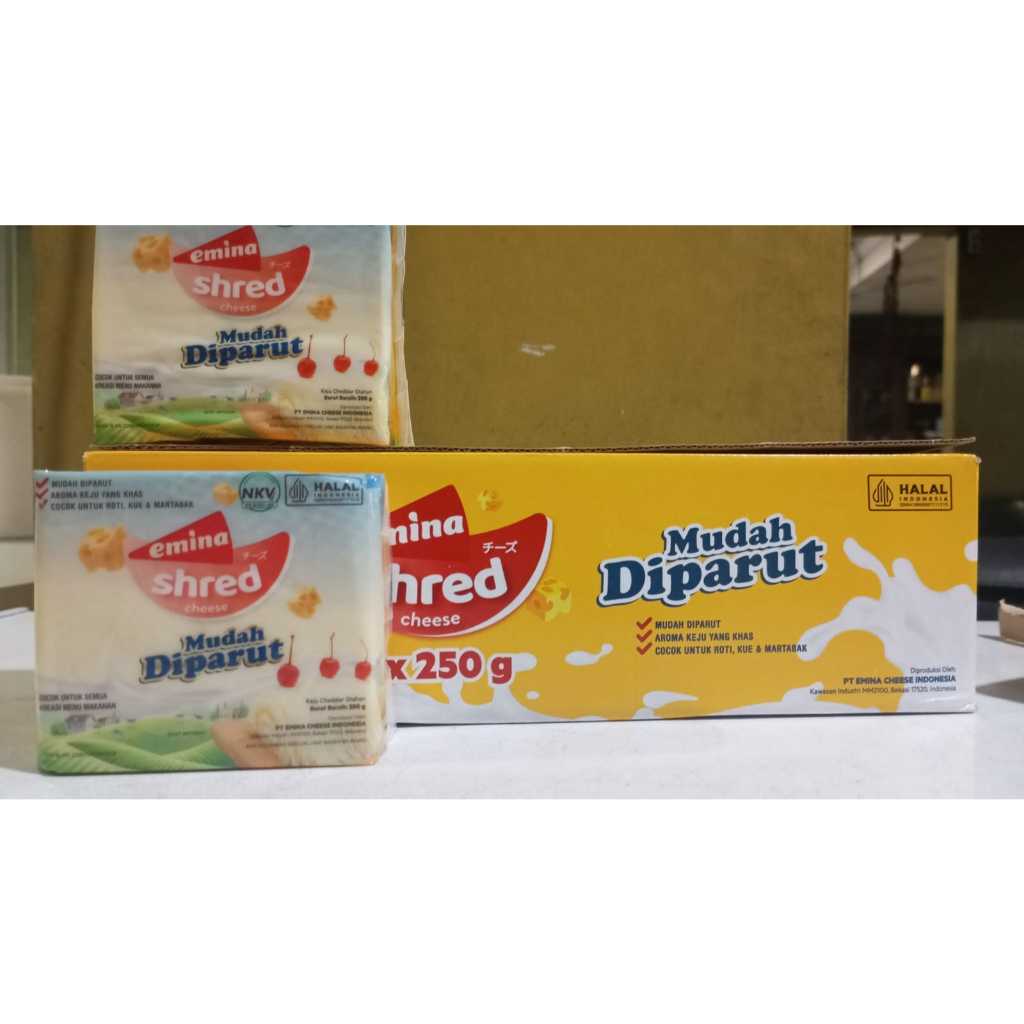 

Keju Emina Shred Mudah Diparut 250gr
