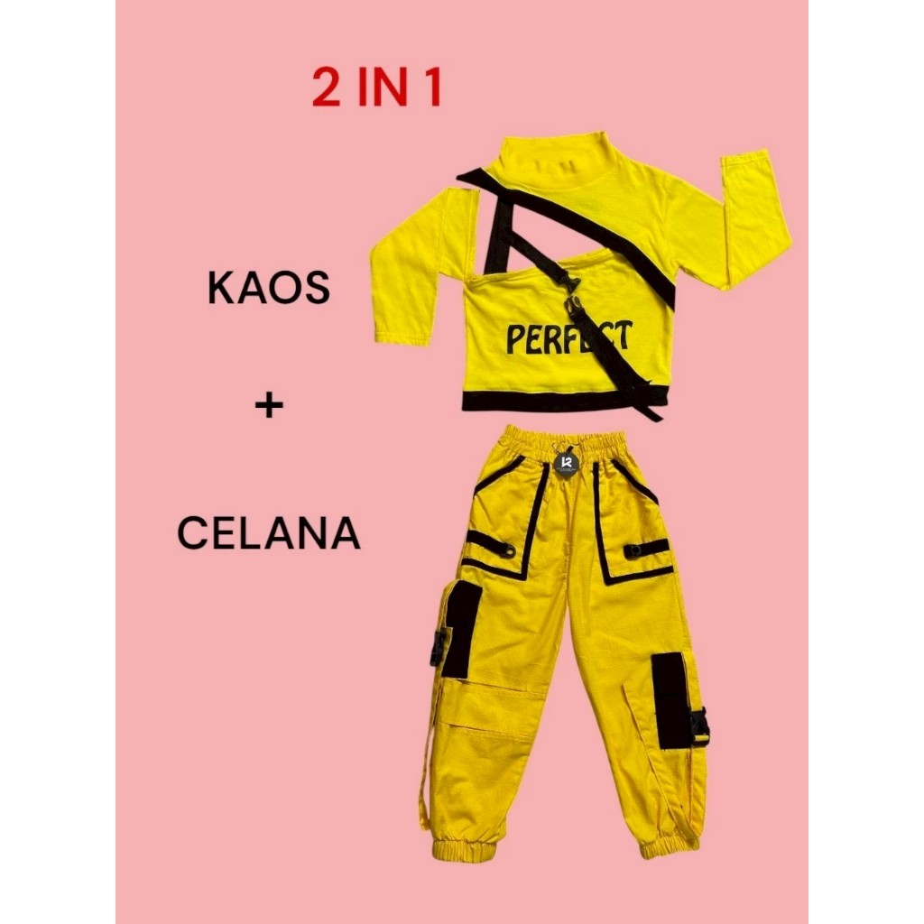 CHAHAE SETELAN BAJU DANCE FASHION SHOW ANAK PEREMPUAN HIPHOP KPOP KOREA USIA 4-14 TAHUN