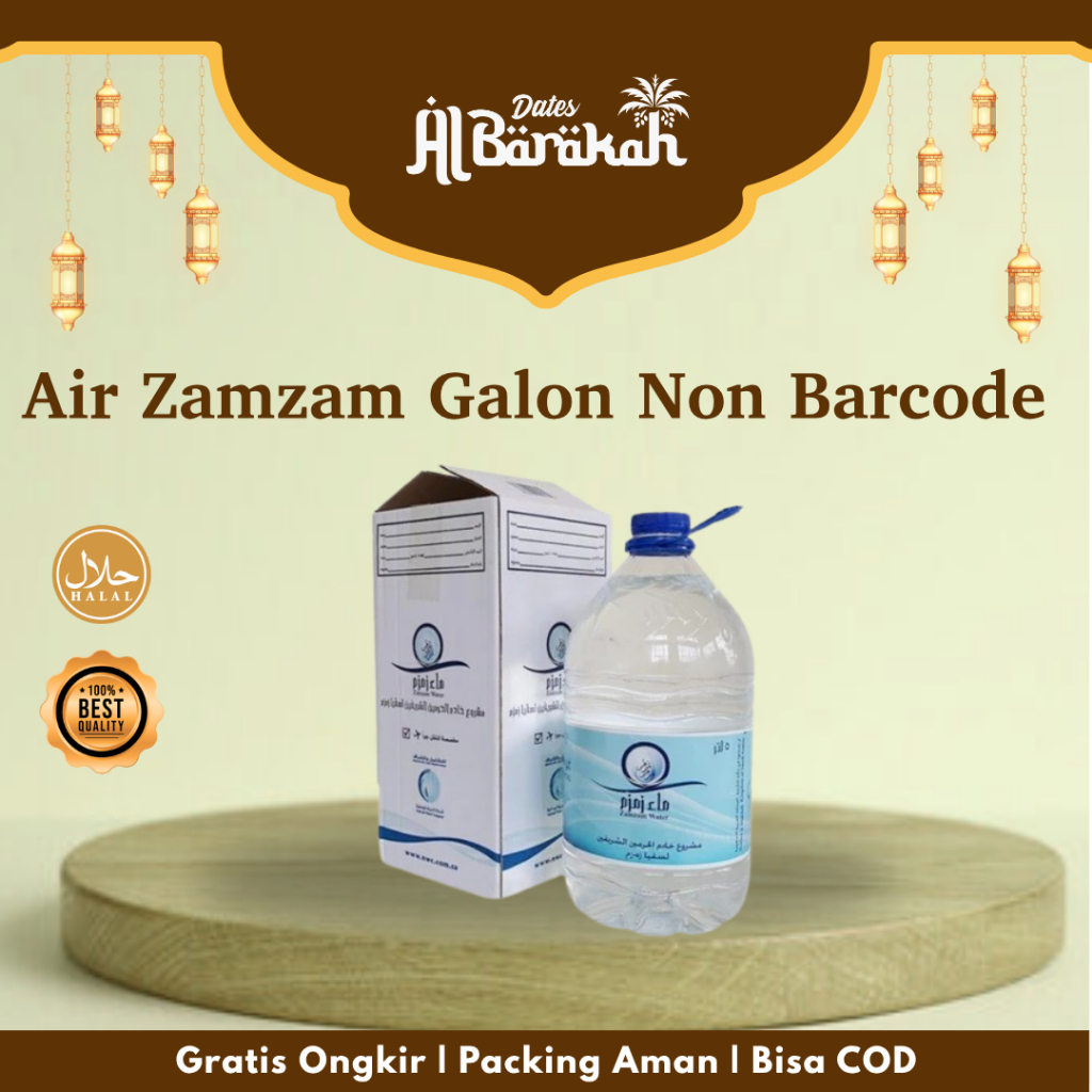 

Air Zam Zam Galon 5L Tanpa Barcode Oleh oleh Haji dan Umroh dengan kemasan aman dan segel