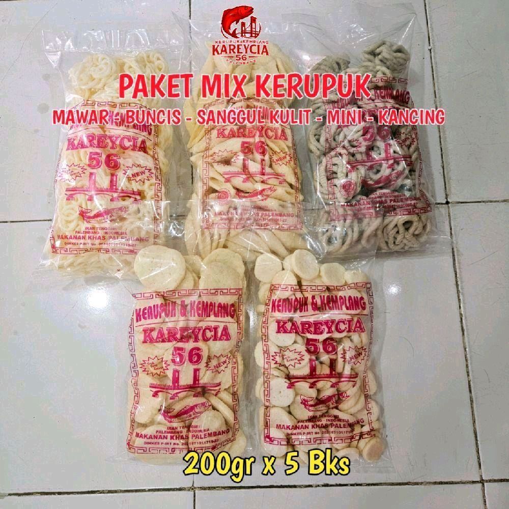 

Kerupuk Kemplang Ikan Tenggiri - Paket Mix Kerupuk 5 Bungkus – Hemat & Fresh – Khas Palembang - 1.000 Gram