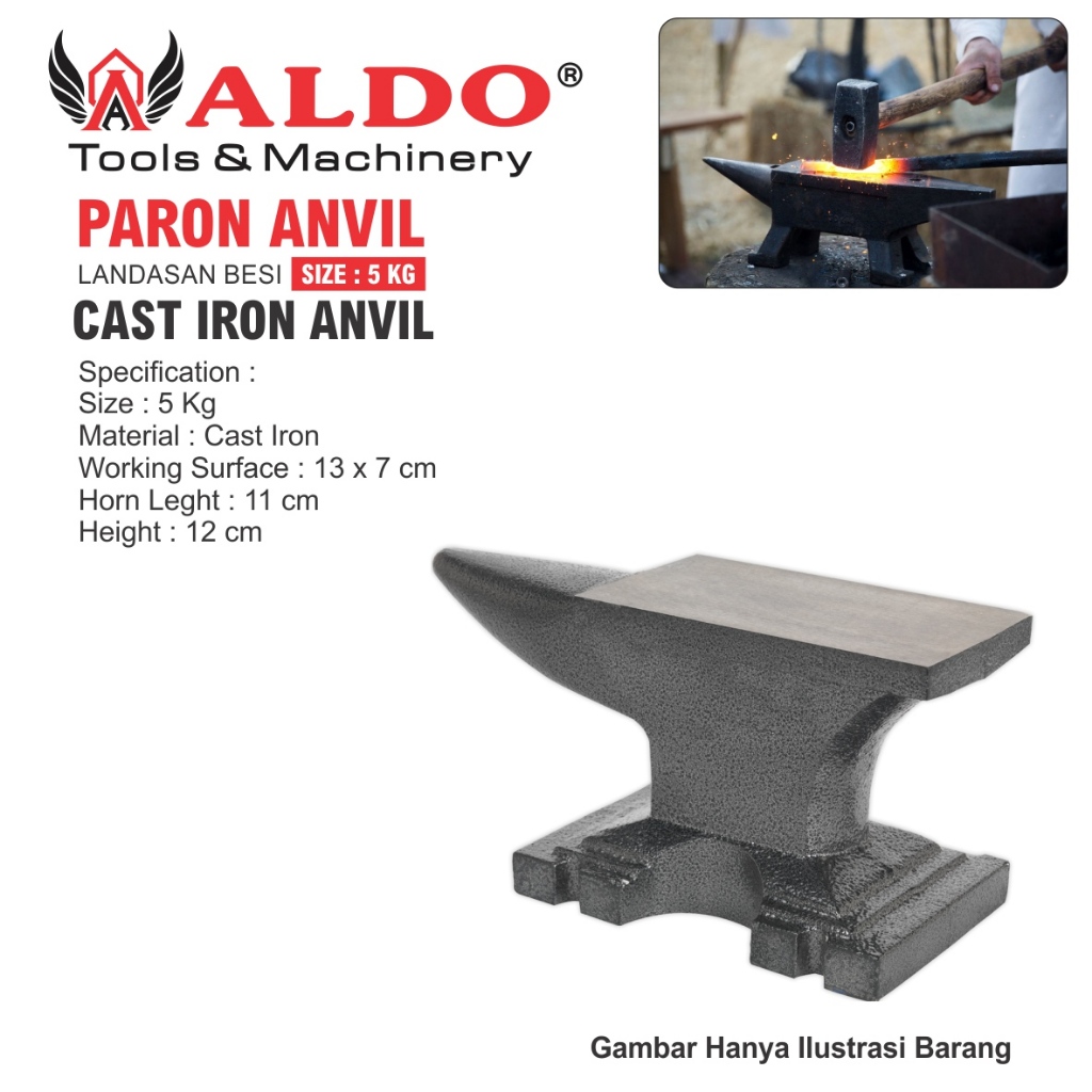 PARON ANVIL / LANDASAN BESI 5 KG (11 LBS) ALDO