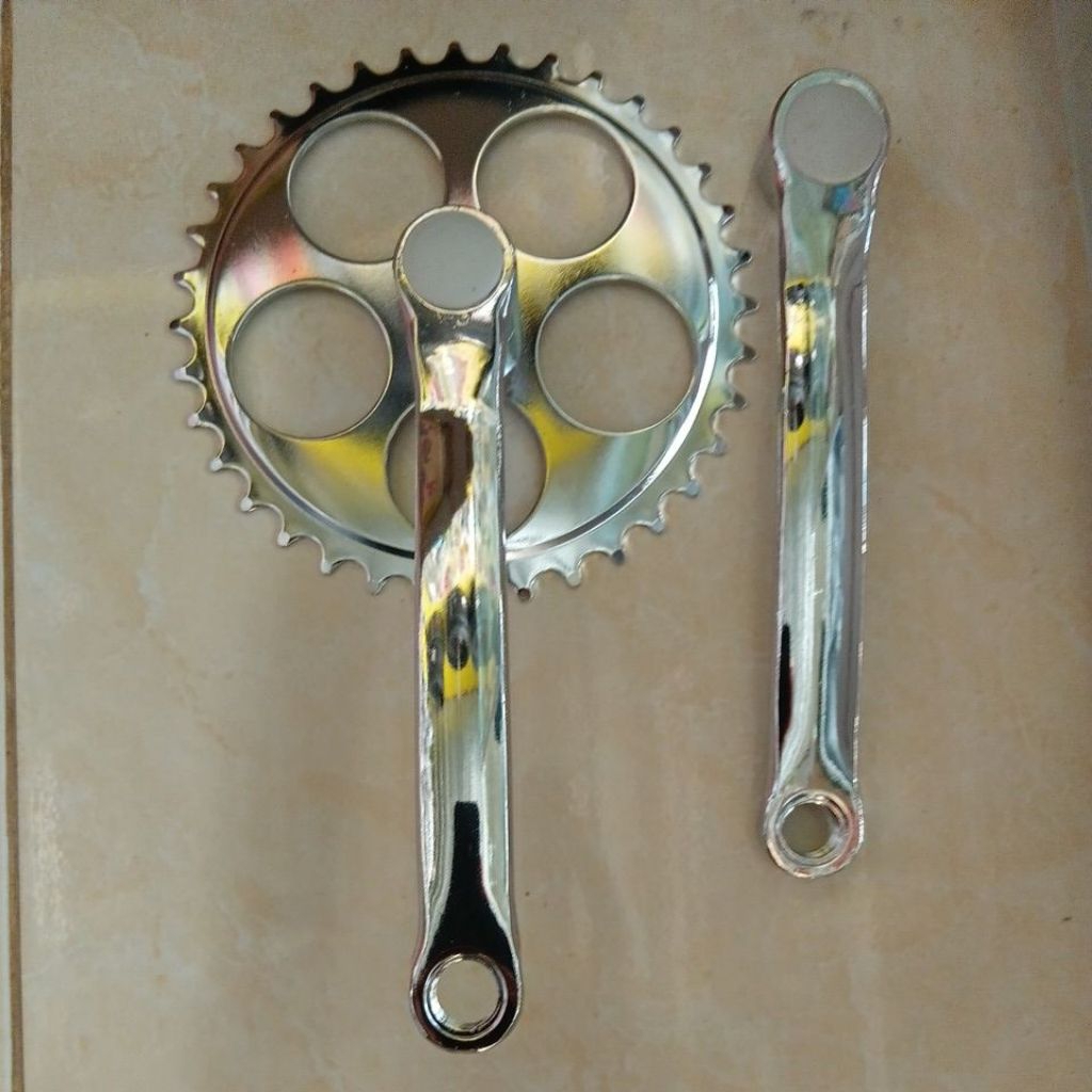Crank Silver & hitam Crank single commuter minion mtb dll