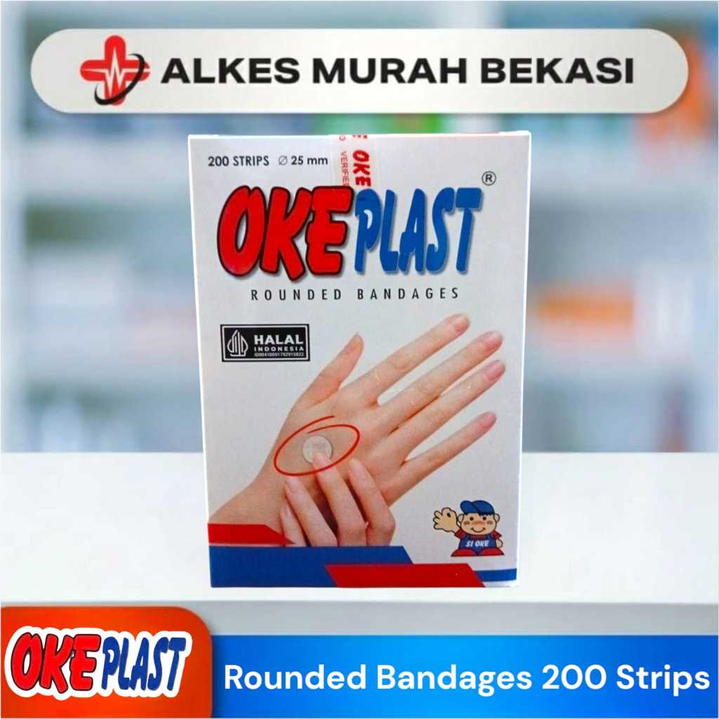 OKEPLAST Plester Bulat 200strip/bok