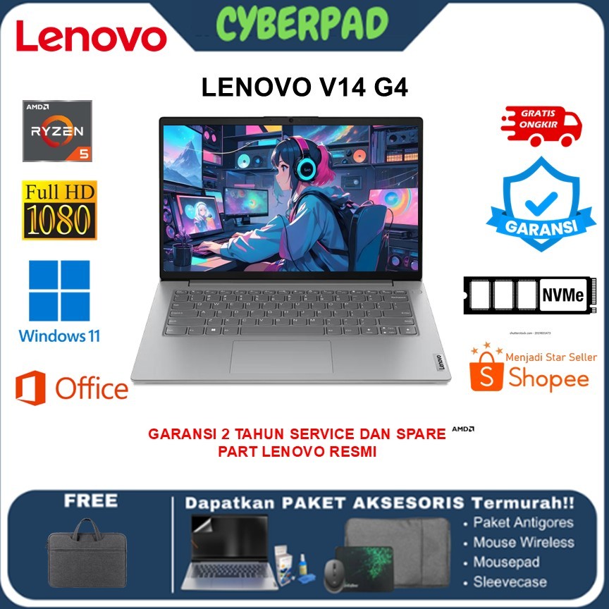 LENOVO V14 G4 RYZEN 5 7520 16GB 512GB W11+OHS 14.0FHD IPS 2Y