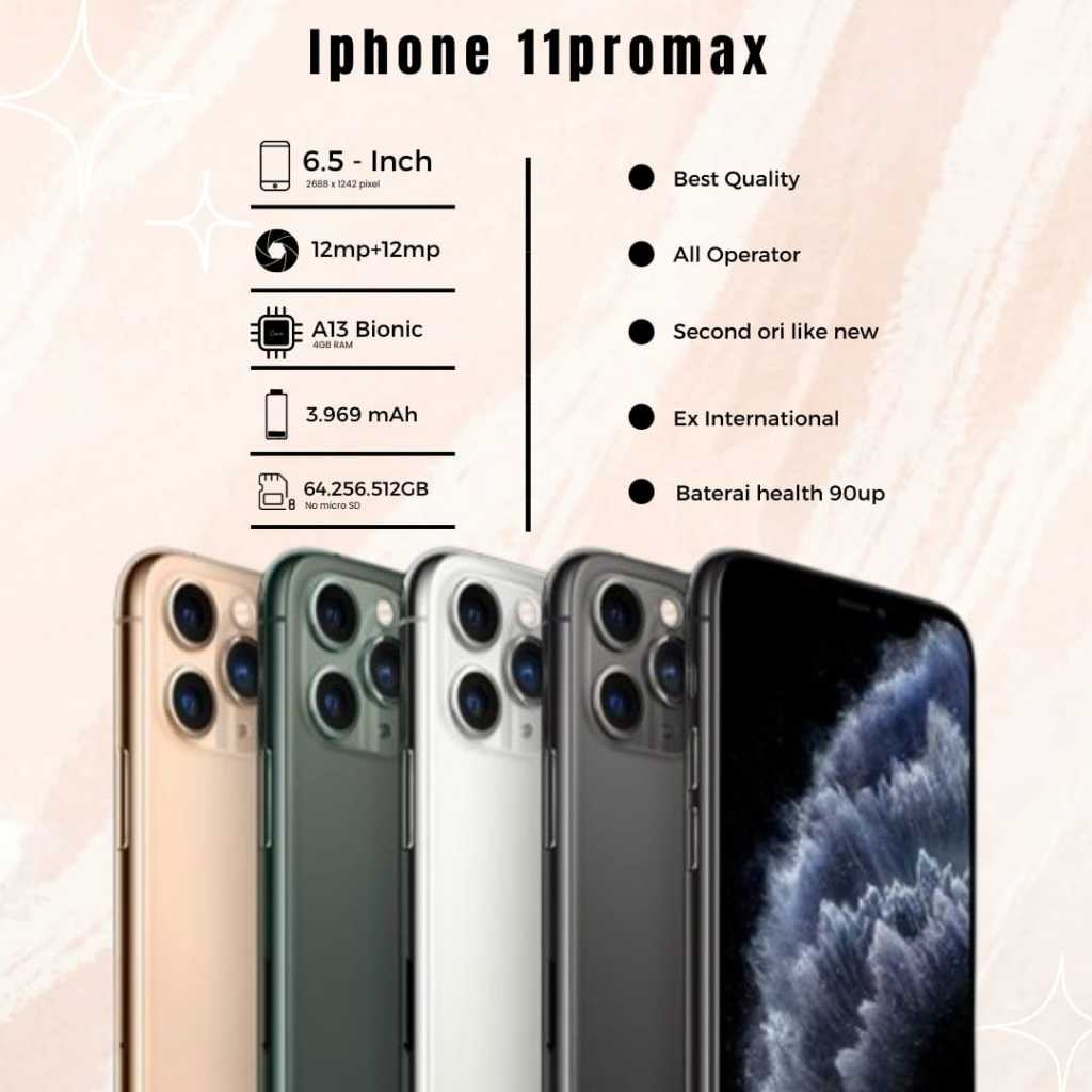 IPHONE 11 Pro Max /11 Pro 64GB/256GB Second Original Fullset
