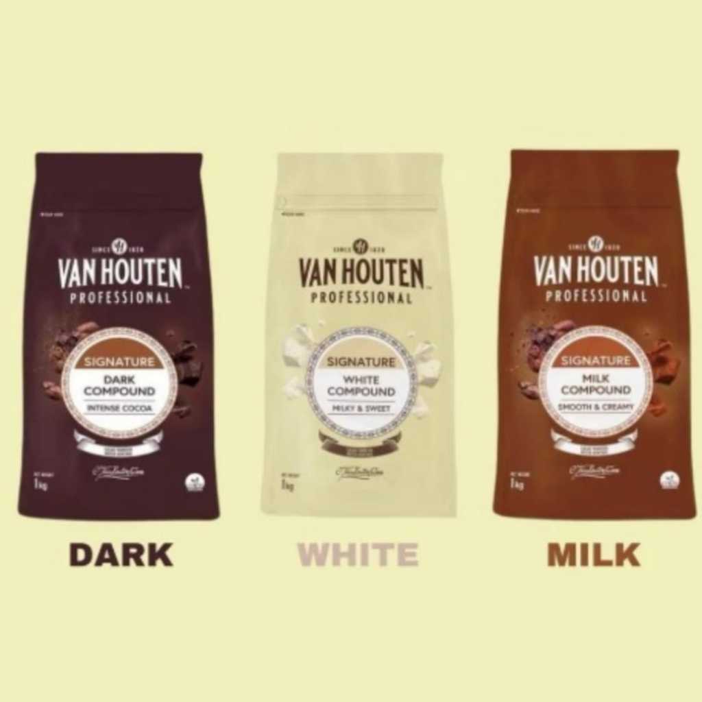 

Van Houten Coin Compound Kemasan 1kg - Dark / White / Milk Chocolate Koin Compound - sameday / instant only - varian