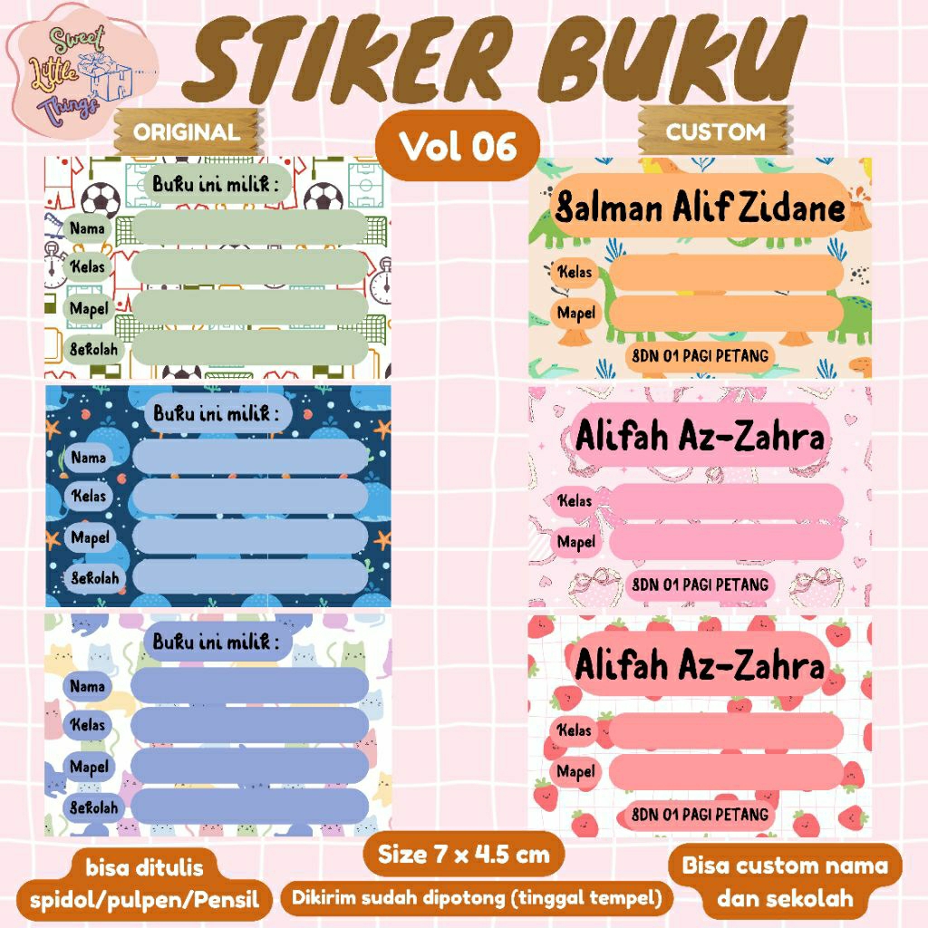 

STIKER BUKU . STIKER NAMA BUKU / LABEL BUKU (Vol 6)