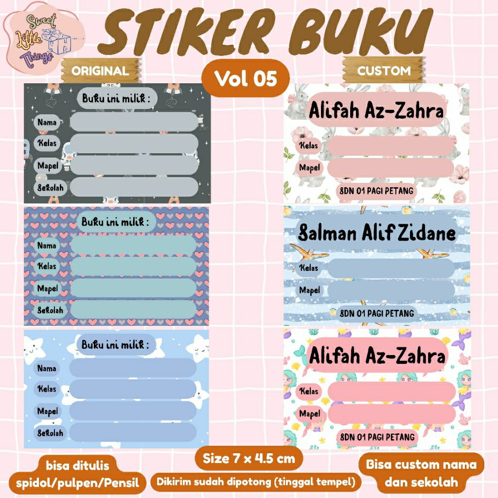 

STIKER BUKU . STIKER NAMA BUKU / LABEL BUKU (Vol 5)
