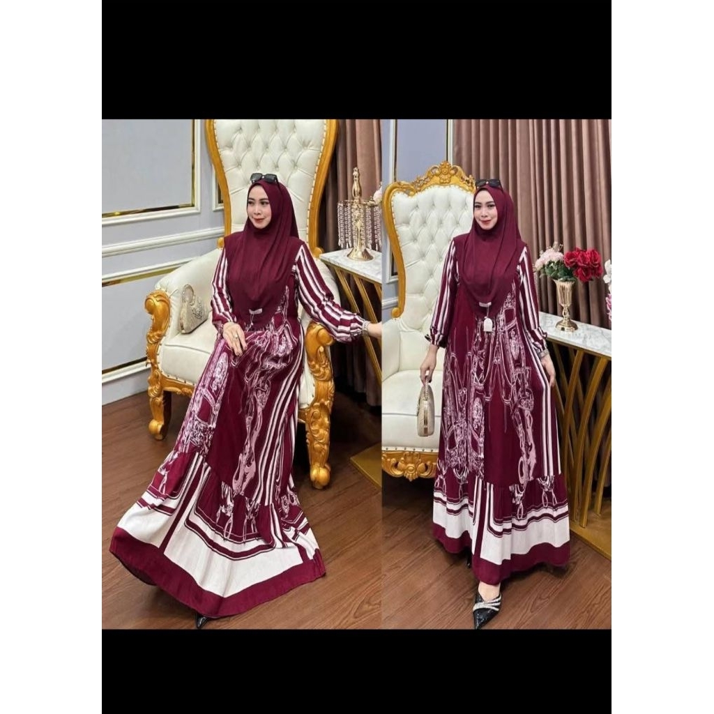 Gamis set syari rayon diamond