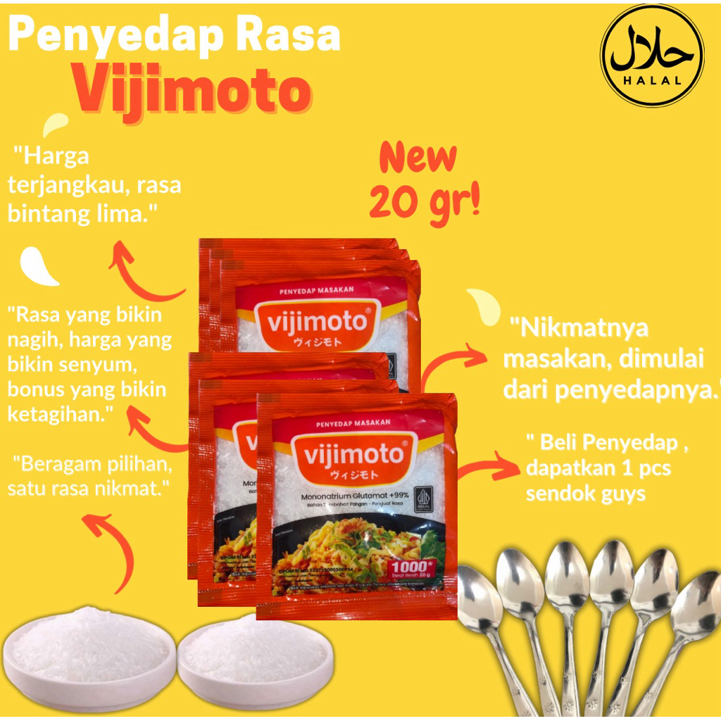 

Vijimoto Rentengan Harga termurah - penyedap rasa 1000 an 20 gr - Vijimoto Kemasan Kecil Sachetan