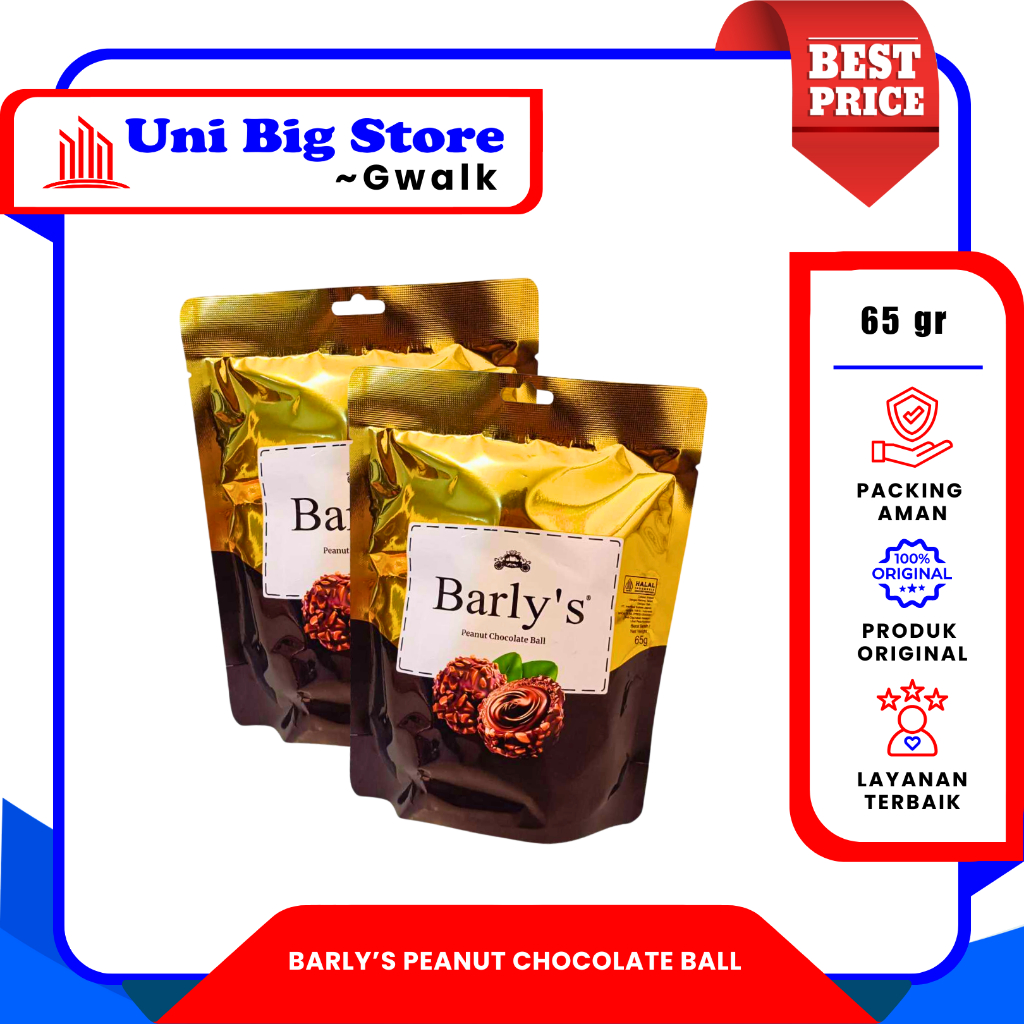 

BARLY'S BARLYS PEANUT CHOCOLATE BALL BOLA COKELAT COKLAT KACANG - 65 gr