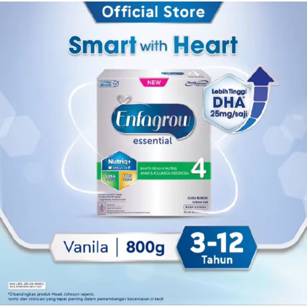 

Enfagrow Essential 4 Vanila 800g - Enfagrow Essential 4 Susu Formula Anak 3-12 Tahun Rasa Vanila 800gr