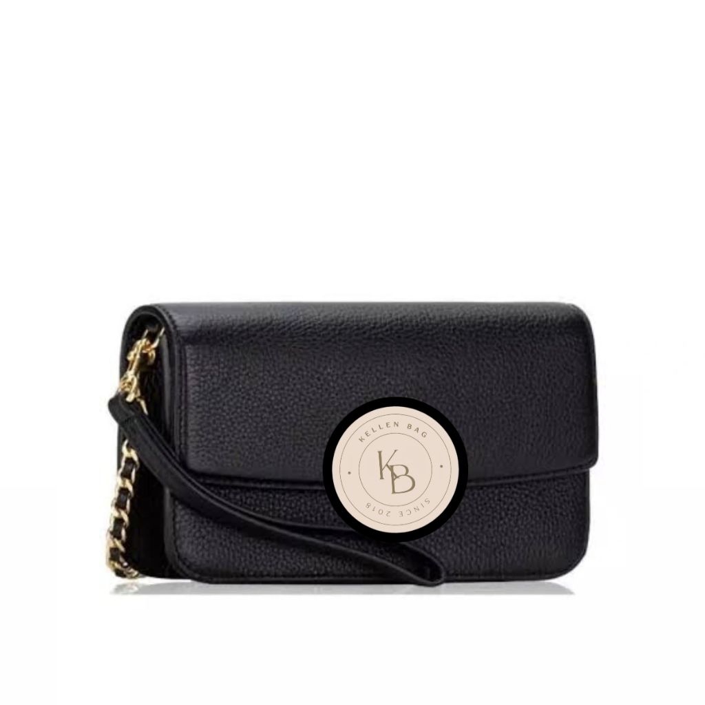 TORY BURCH ORIGINAL SLING BRITTEN WALLET ON CHAIN WRISTLET BLACK