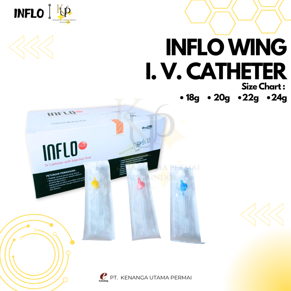 IV Catheter Inflo Plus / Abocath Inflo Plus - Onemed (Perbox isi 50 pcs)