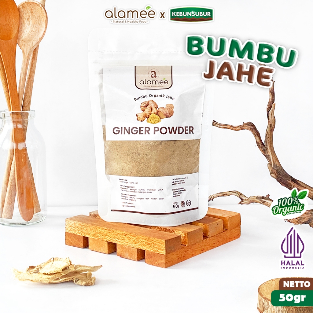 

ALAMEE Jahe Putih Bubuk Ginger Powder Bumbu Dapur Instan Minuman Herbal 50 Gram Organik kebunsubur