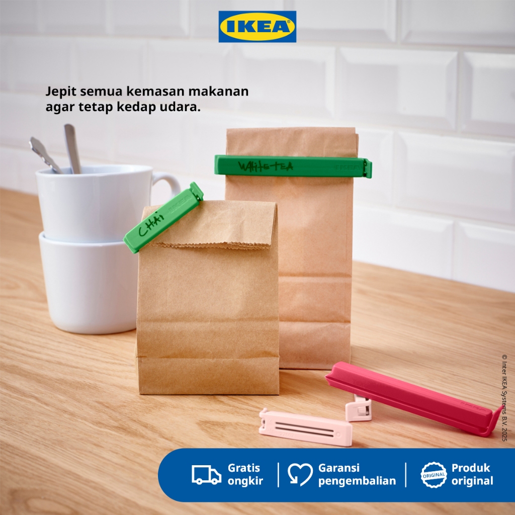 IKEA BEVARA Klip Penutup Plastik Warna Campuran Isi 26Pcs