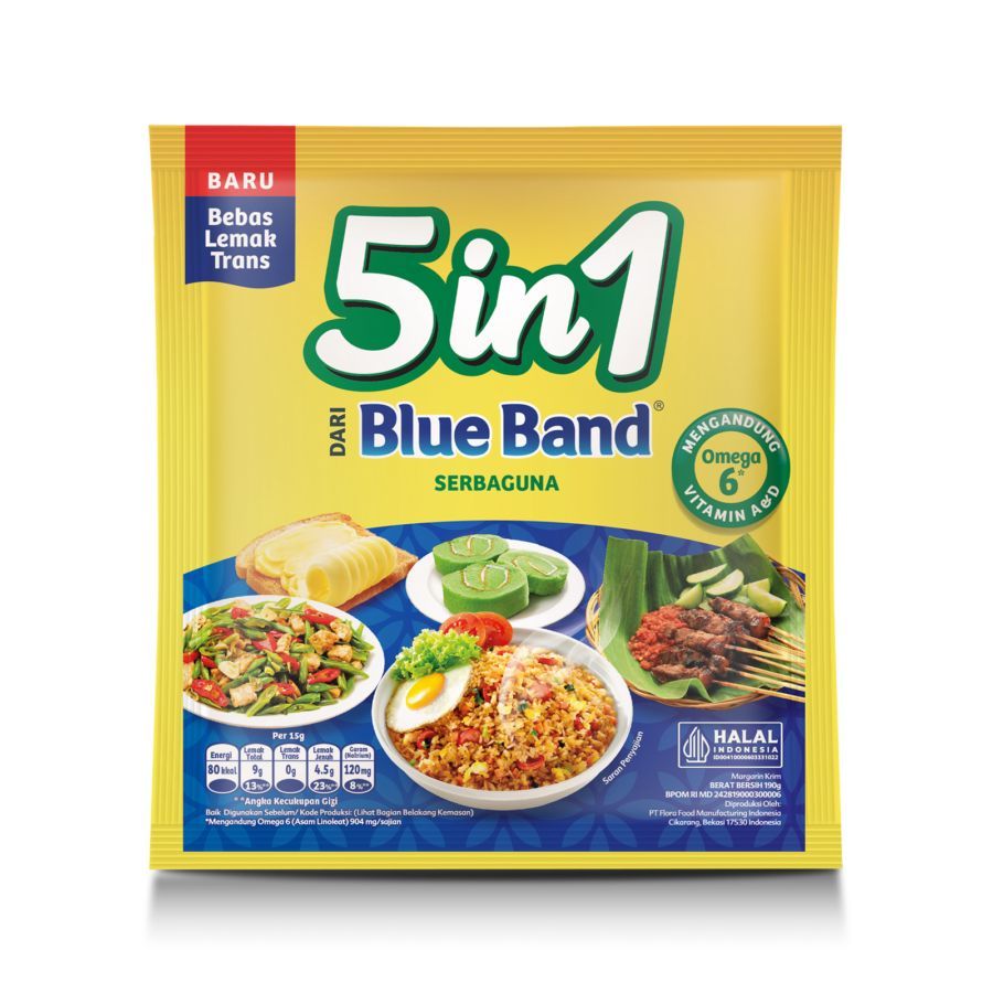

Blue Band 5 in 1 Serbaguna 190gr - Margarin untuk Olesan Roti, Tumis & Kue