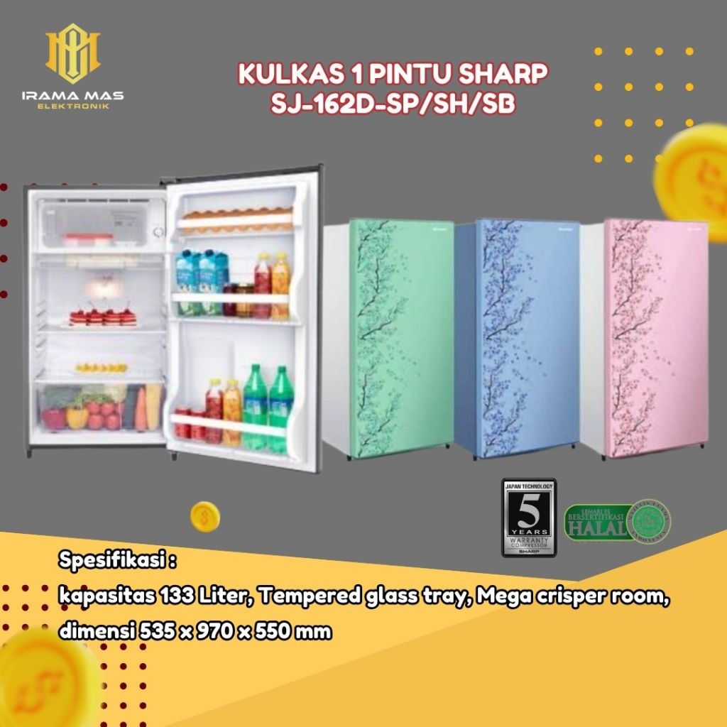 KULKAS 1 PINTU SHARP SJ 162D SAKURA