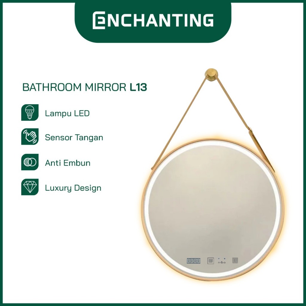 Cermin Bulat LED Digital Kaca Wastafel Europe Enchanting L13 / L14