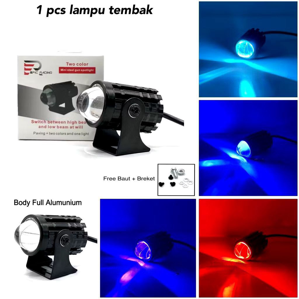 LAMPU TEMBAK SOROT LED D2 LASER  + DEVIL UNIVERSAL