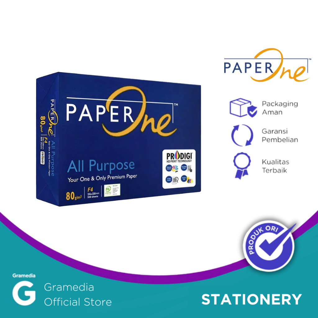

Gramedia Pettarani - KERTAS HVS PAPER ONE FC F4 80GSM 500 SHEETS