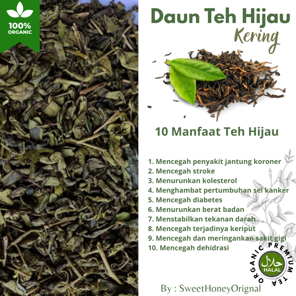 

Daun Teh Hijau Kering Organik