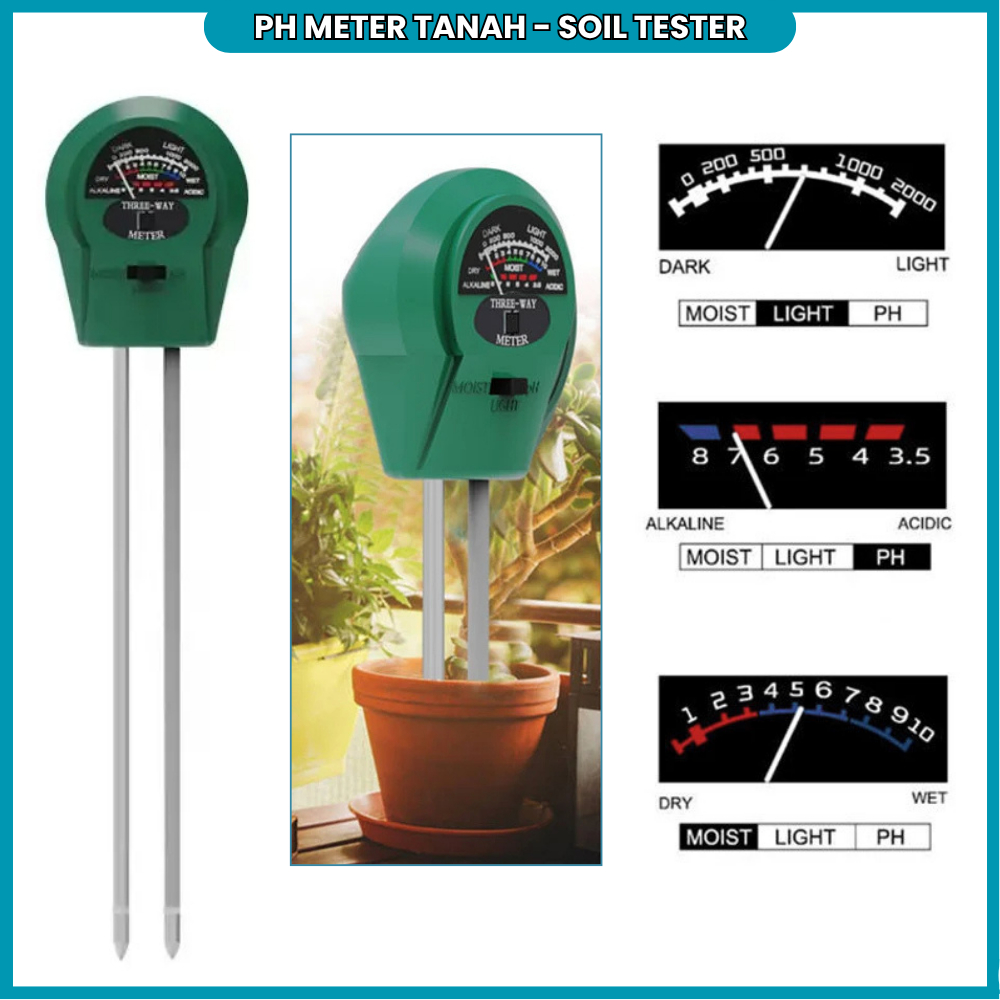 PH Meter Alat Mengukur Kelembaban Tanah Pengukur Kadar Air Pada Tanah