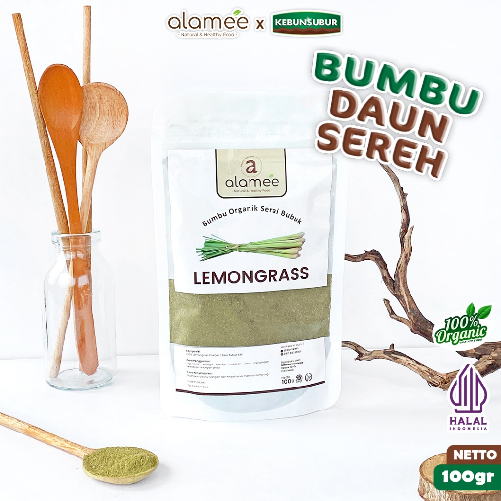 

ALAMEE Sereh Bubuk Bumbu Dapur Instan Lemongrass Powder Serai Murni Asli Seasoning 100Gr kebunsubur