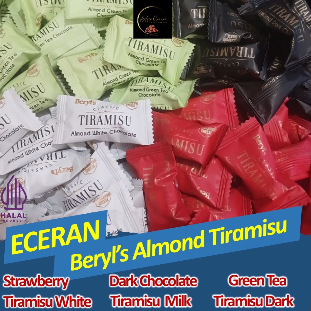 

(ECERAN) Beryls Tiramisu Almond White Milk Dark And Green Tea Chocolate