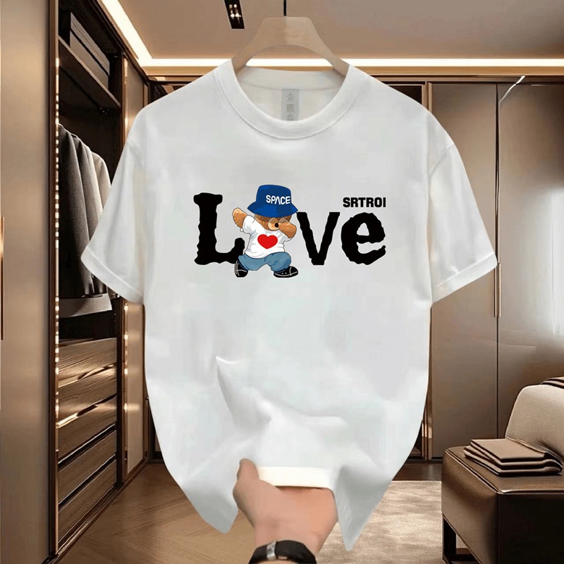 Erigo T-Shirt LOVE Putih dan Hitam - Kaos Unisex