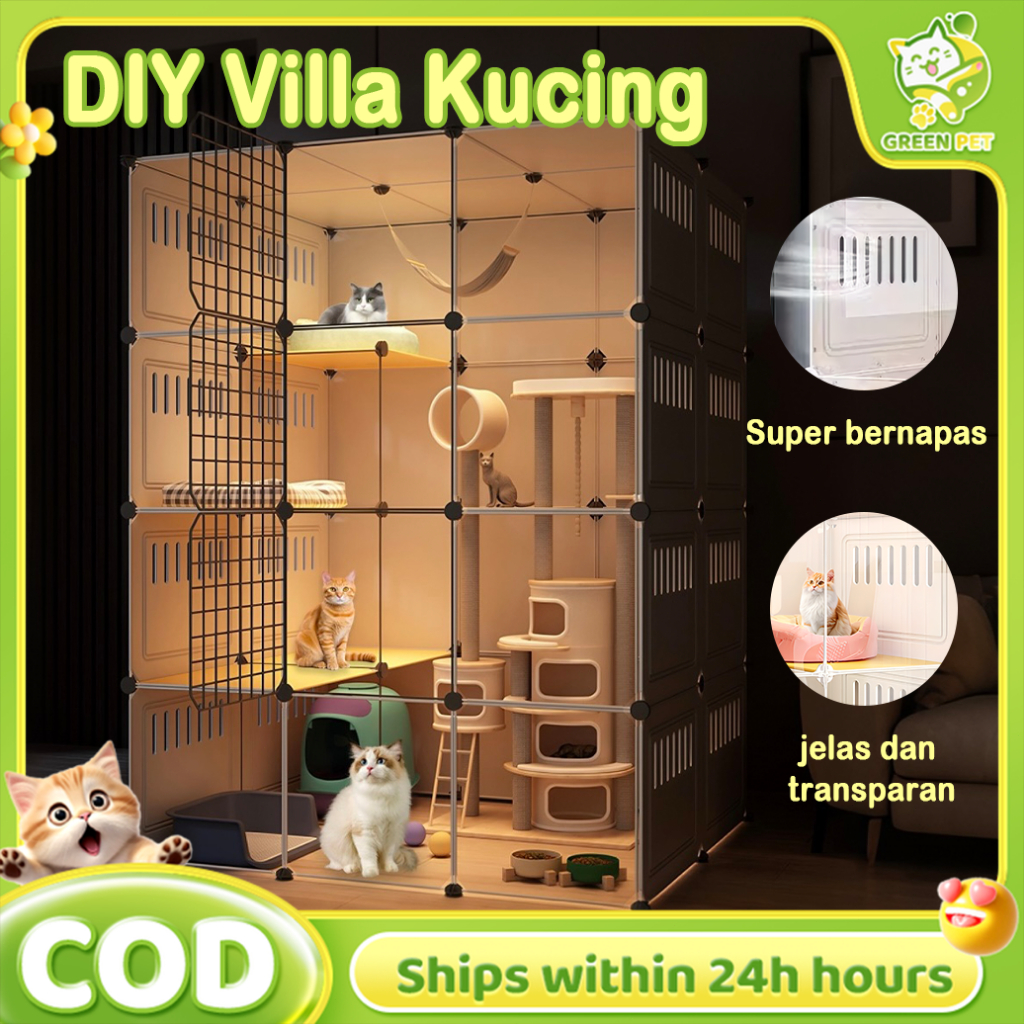 Kandang Kucing Plastik Kandang Kucing Vila Kucing Kandang Besar Murah Kandang Kucing DIY Kandang