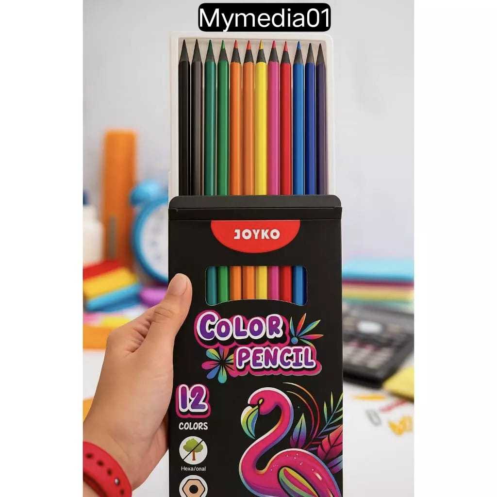 

PENSIL WARNA TANPA KAYU JOYKO CP-0133-12 JOYKO WOODLESS COLOR PENCILS 12 WARNA TERMURAH (24 SET)