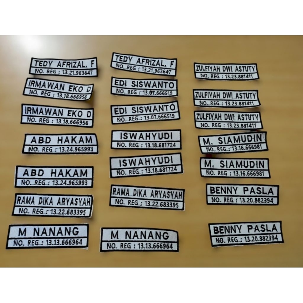 

Name Tag dada uk (3.2cm x 11cm) =5 pcs
