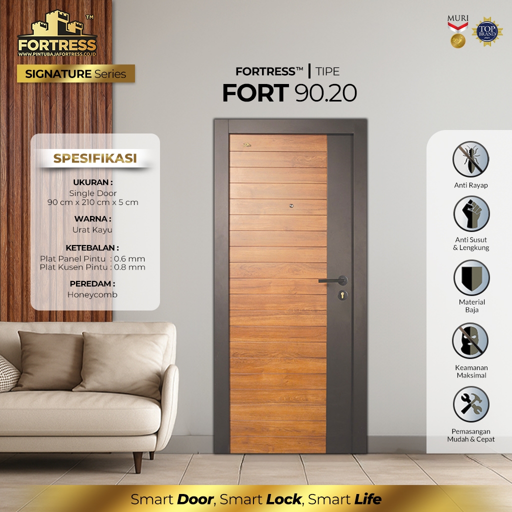 Pintu Kamar Pintu Utama Baja 90x210 Fortress 90.20