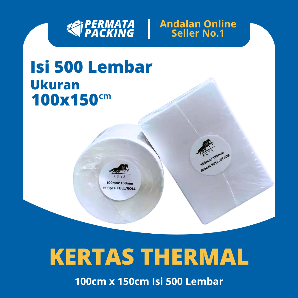 

Kertas Thermal Sticker/Label Sticker Thermal 100 x 150 mm Barcode UK A6 Murah Isi 500 Lembar