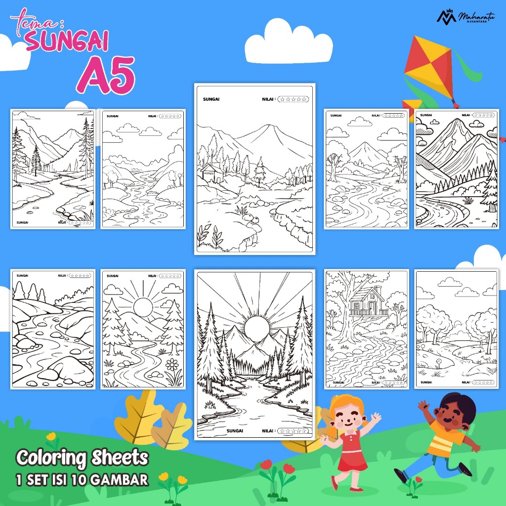 

KERTAS MEWARNAI EDUKASI ANAK TEMA SUNGAI READY STOCK - COLORING SHEET ISI 10 LEMBAR UKURAN A5