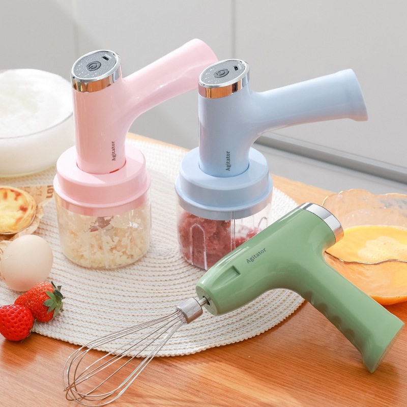 Hand Mixer Mini Dan Chopper 3in1 USB Charger Penggiling Daging dan Bumbu Wireless Multifungsi / Hand