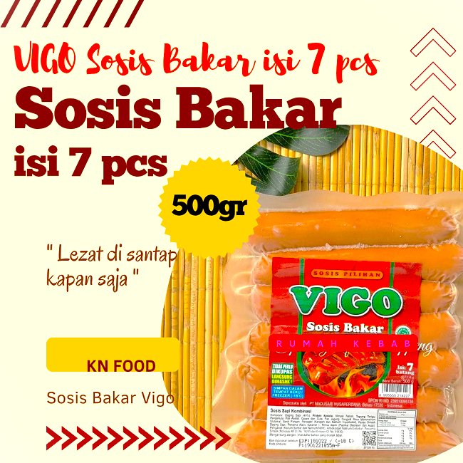 

Sosis Bakar Jumbo Vigo isi 7pcs-Sosis Goreng Jumbo Vigo Sosis bratwurst berat 500gram
