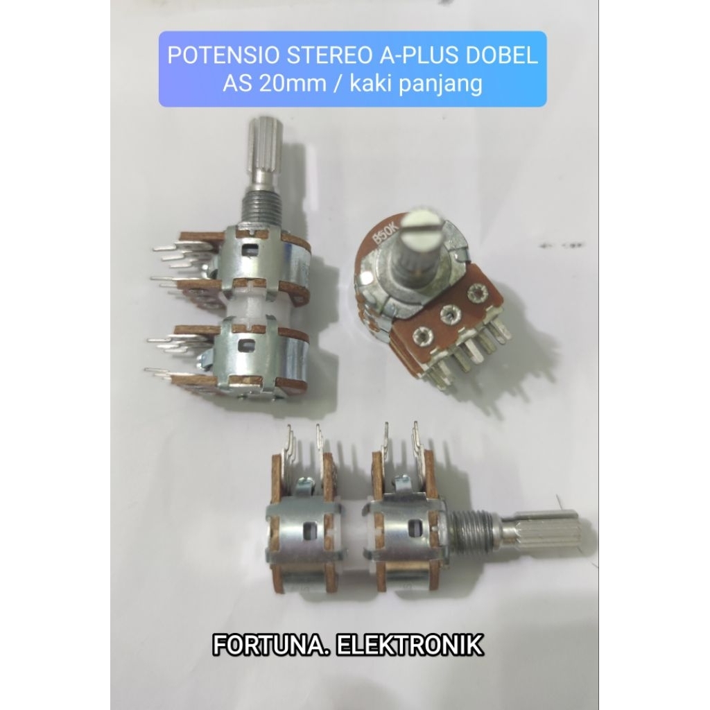 POTENSIO STEREO A-PLUS DOUBLE B50K AS 20MM ATAU AS PANJANG