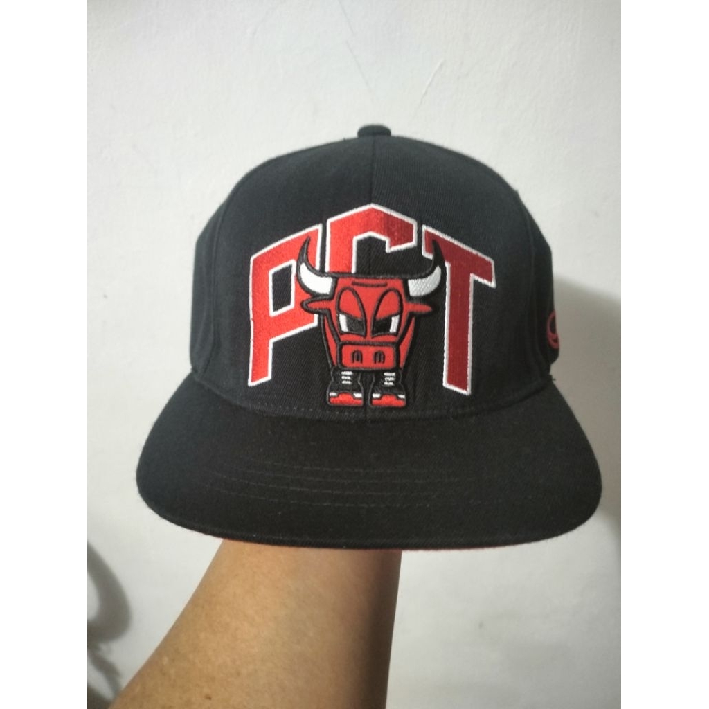 Topi Trucker Snapback Pancoat PCT Bull Hitam Merah Original Yupoong Made in Korea