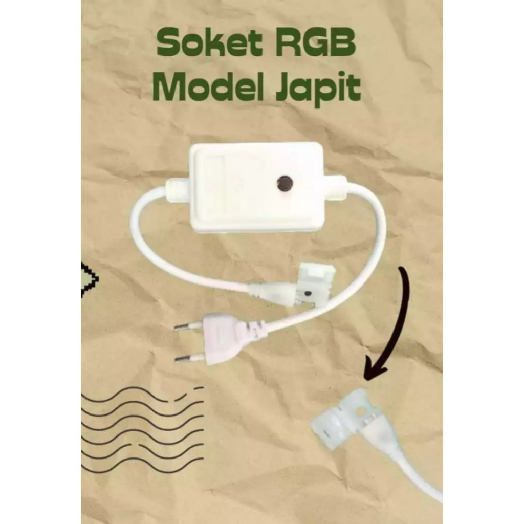 Konektor lampu Led Strip RGB Jepit 220V / Soket Lampu Led Strip Jepit