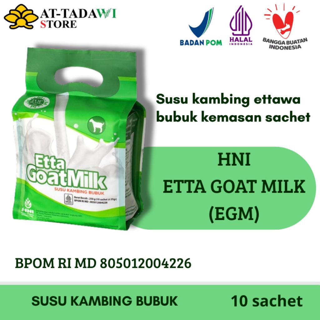 

ETTA GOAT MILK (EGM) ORIGINAL - SUSU KAMBING BUBUK HNI HPAI - susu kambing ettawa - (10 sachet @ 25 gr)