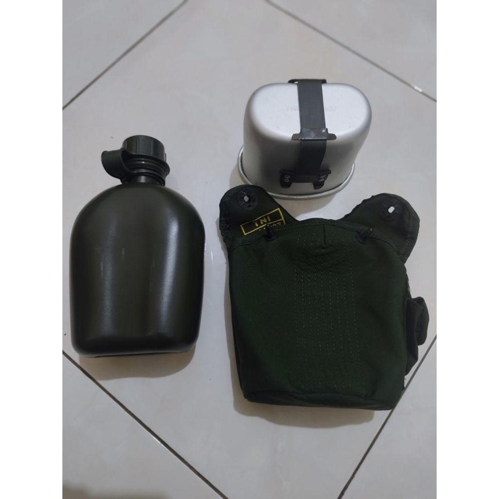 1 SET. VEPLES HIJAU / PEPLES AIR MINUM TNI ORIGINAL
