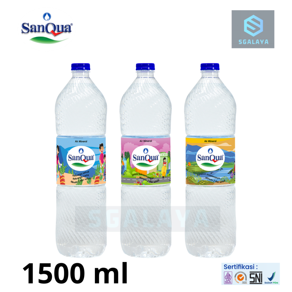 SANQUA 1500 ml Botol Air Mineral