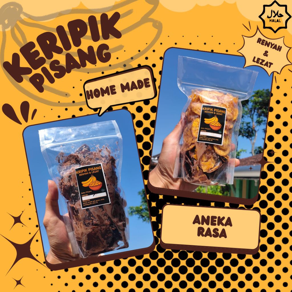 

Cemilan Keripik Pisang Lumer 150 Gram Banana Chips Snack Renyah Makanan Ringan Aneka Rasa Favorit