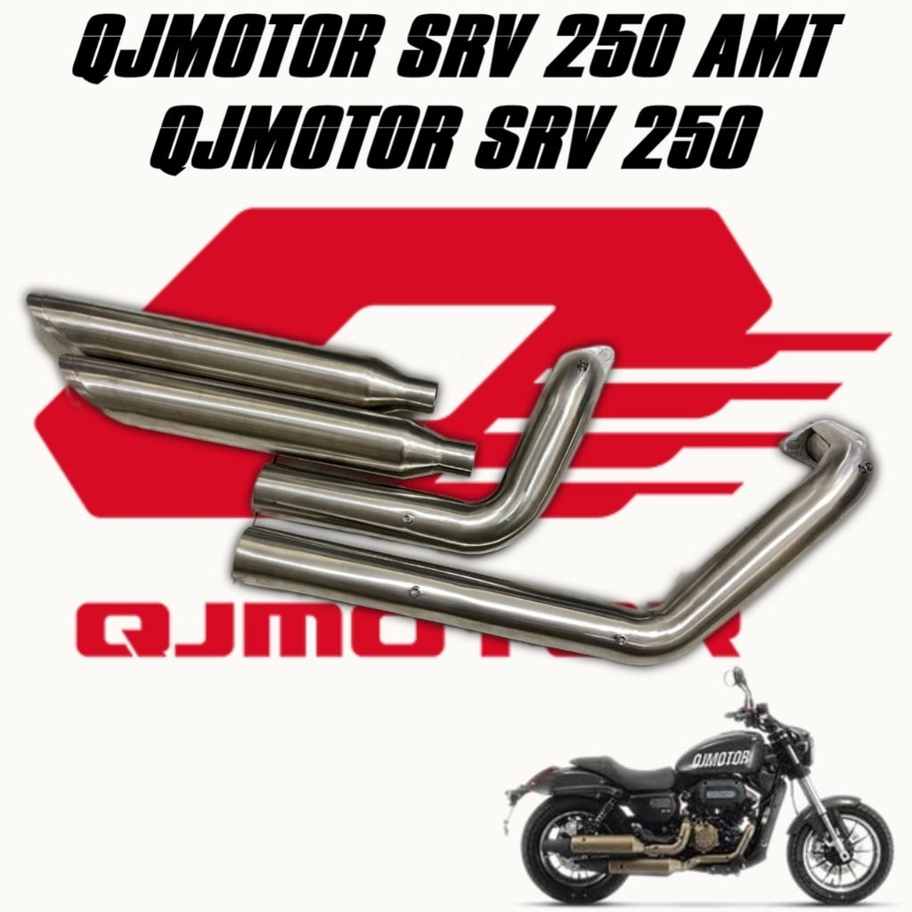 KNALPOT QJMOTOR SRV 250 AMT SRV250 QJMOTOR EXZOS QJMOTOR SRV250 AMT EXHAUST QJMOTOR 250
