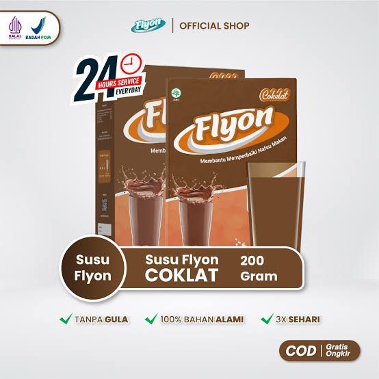 

(2 Box) Susu Flyon Penambah Nafsu Makan Susu Penggemuk Badan Rasa COKELAT Full Nutrisi Paket Hemat