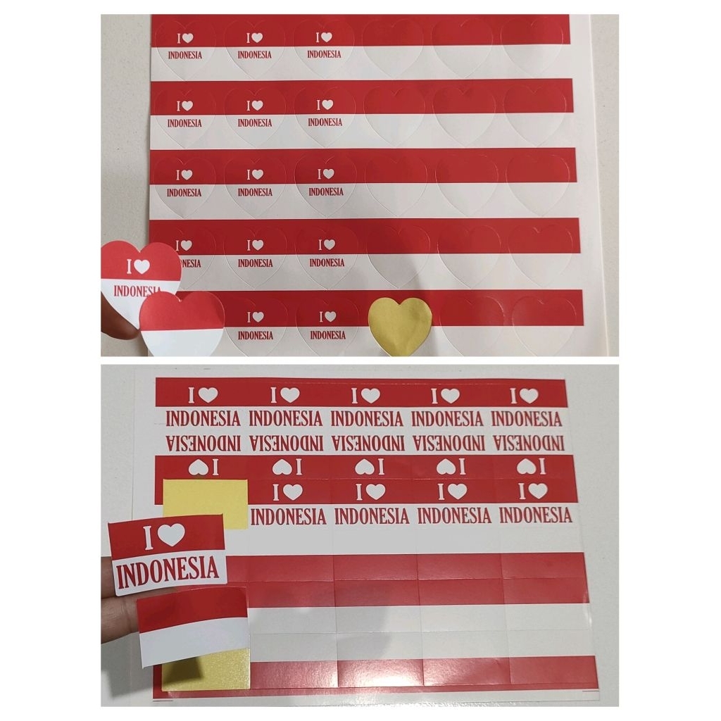 

Stiker Pipi Merah Putih, Stiker Kecil 17-an, Stiker Pipi Indonesia Love